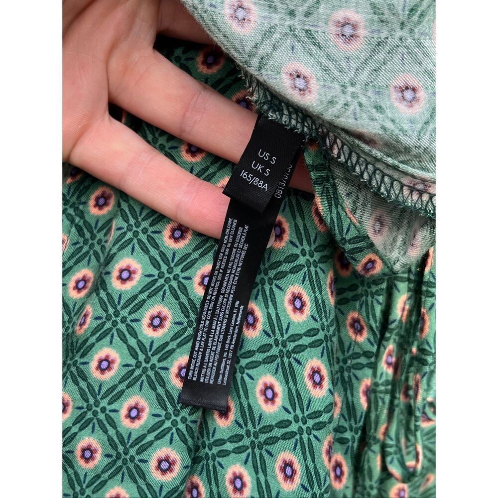 Anthropologie Adelaide Tie Front Midi Dress Green Boho Cottagecore Balloon Sleev - Picture 5 of 12